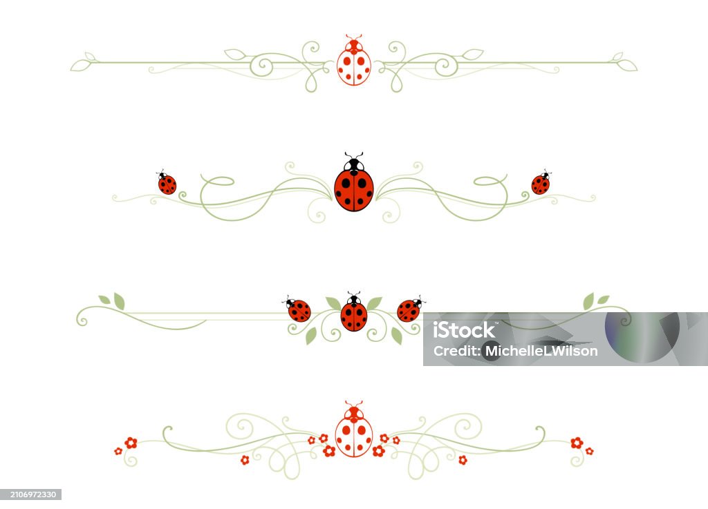 Bug Theme Frame Lady Bug Dividers Stock Illustration - Download Image Now - Beetle ...