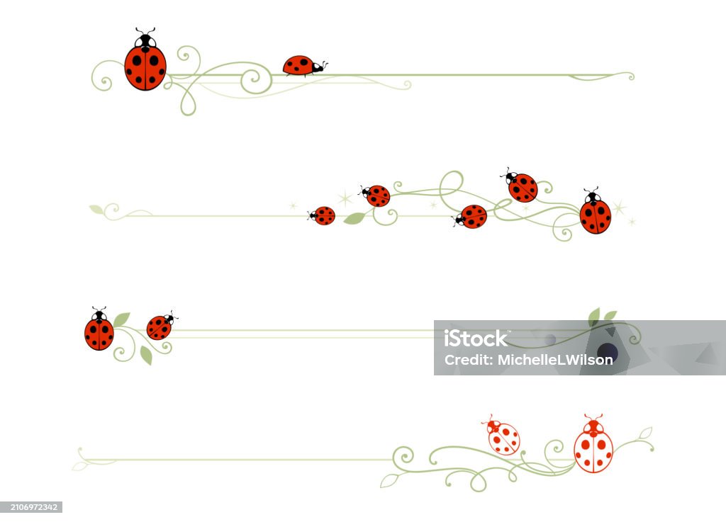 Bug Theme Frame Lady Bug Dividers Stock Illustration - Download Image Now - Beetle ...