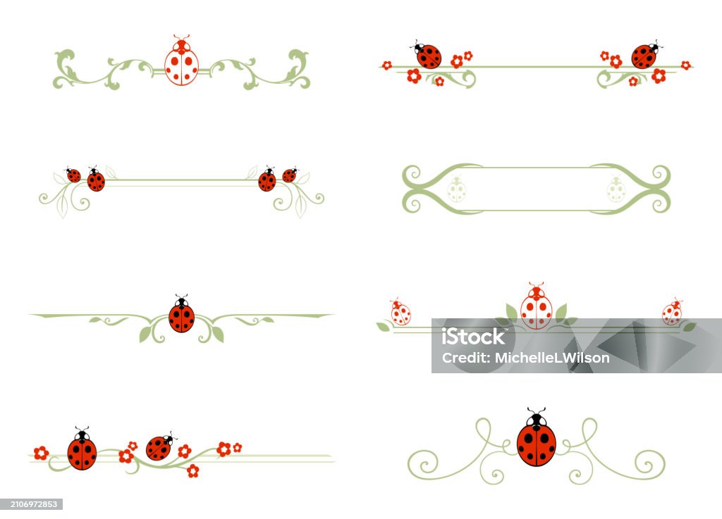 Bug Theme Frame Lady Bug Dividers Stock Illustration - Download Image Now - Beetle ...