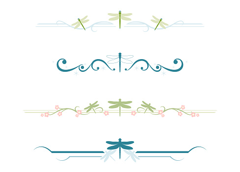 A set of dragonfly themed dividers
