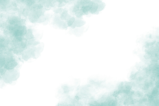 Abstract Watercolor Painting Background in Pastel Mint Green Color with Grainy Stipple Effect - copy space
