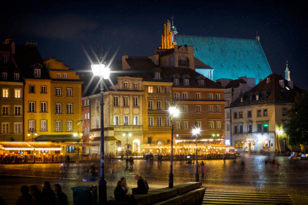 istock Holidays in Poland - Castle Square Warsaw's Old Town by night 2107067087