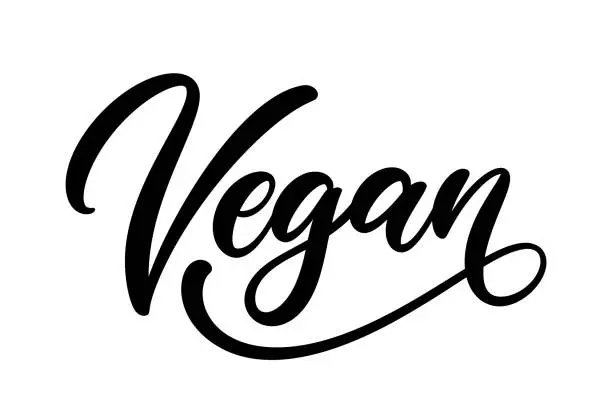 Vector illustration of Word Vegan, hand drawn text