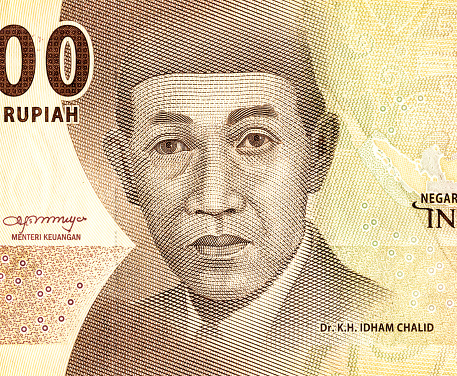 Dr K.H. Idham Chalid (1921-2010), Portrait from Indonesia 5000 Rupiah 2016 Banknotes. Indonesian politician, religious leader, minister