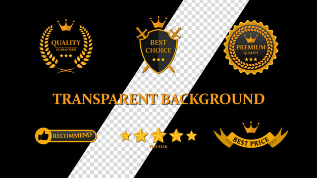 Quality recommendation signs on a transparent background,Preview
