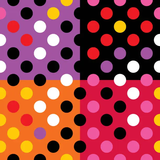 Vector illustration of Colorful Graphic Spots Spots Seamless Pattern