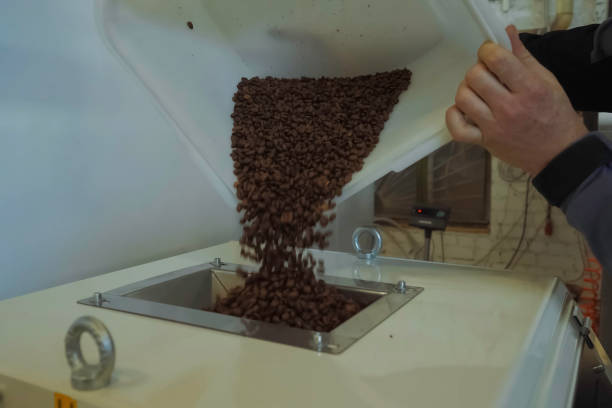 istock Pouring coffee beans for grinding into mill. 2107248234