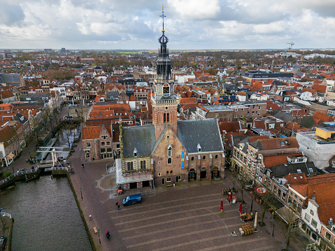 People at Nieuwe Kerk (New Church), Markt (Town Square), Delft, Netherlands