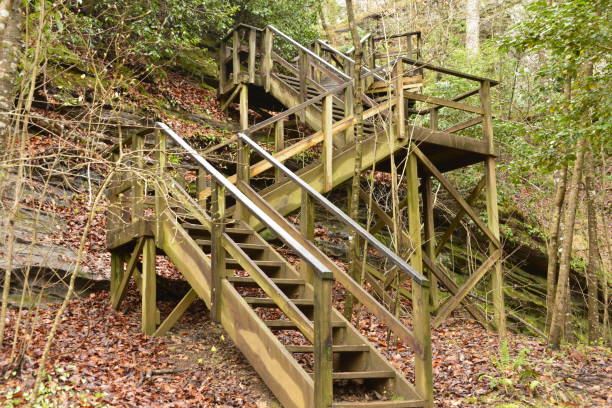 istock Tall Platform With Stairs Leading Up Rocky Terrain 2107472166
