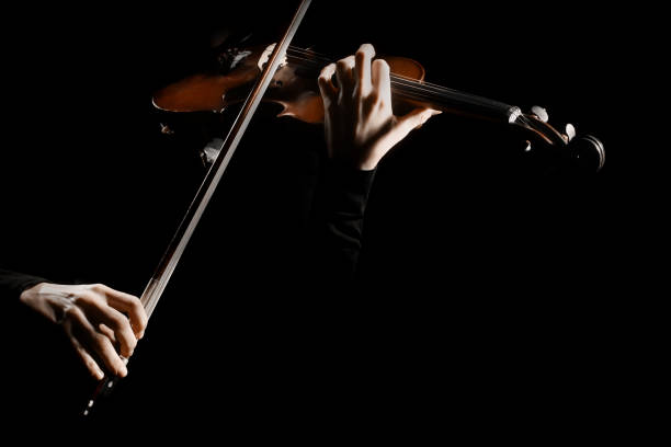 istock Violin player. Violinist hands playing violin 2107504741
