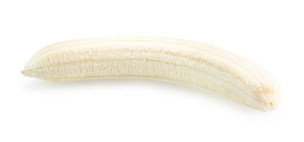 istock peeled banana isolated on the white background. Clipping path 2107523569