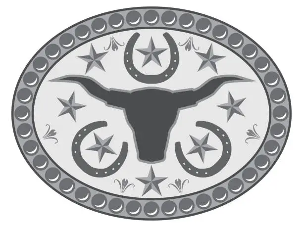 Vector illustration of Cowboy Belt Buckle