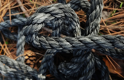Black rope in nature background