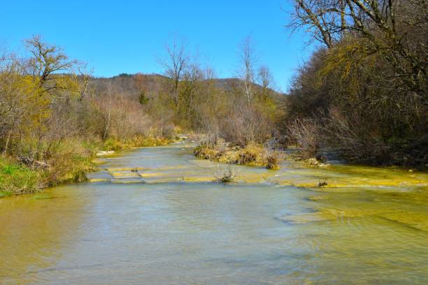 istock Dragonja river flowing on a flysch riverbed in Istria, Slovenia 2107622088