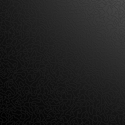 Black paper tactile embossed texture. Abstract Turing ornament halftone reaction diffusion psychedelic background. Vector generative algorithm illustration.