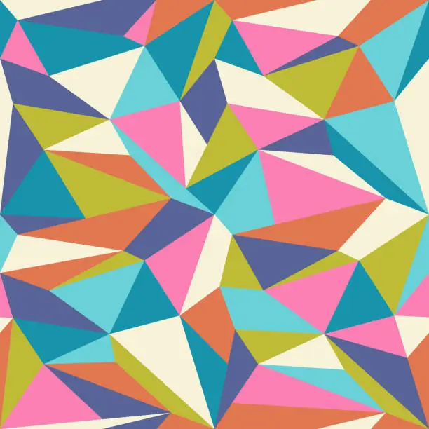 Vector illustration of Vector geometric polygon pattern. Modern vector pattern with colorful polygons.