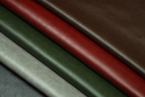 Here are artificial leather  materials variety shades of colors.