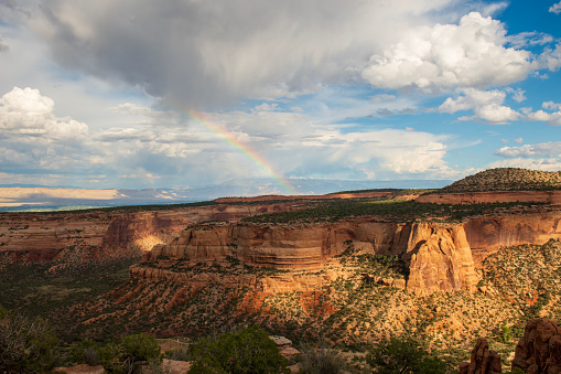 Rainbow over Colorado National Monument, Colorado, USA