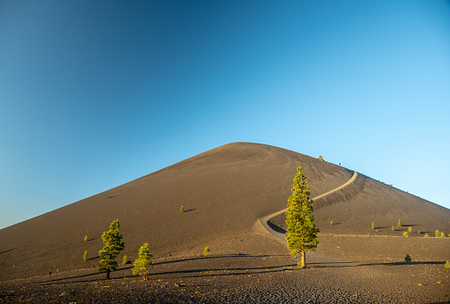 Cinder Cone Trail Settled into Loose Volcanic Rock of the Formation in Lassen Volcanic
