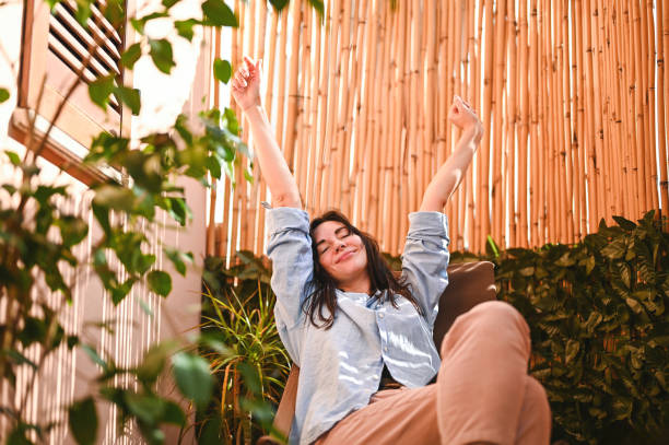 istock Me- time concept. Relaxation at home. Sun a and happiness. 2107837122