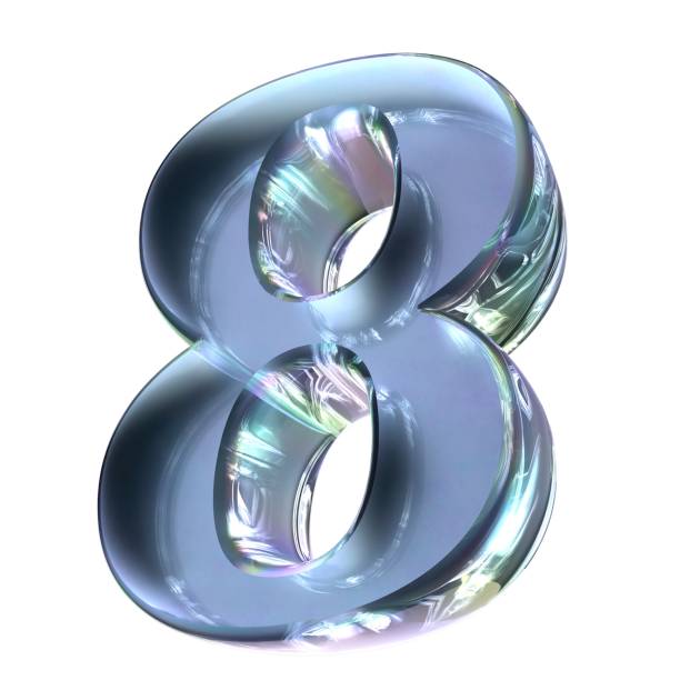 istock Number 8 Water, Ice, Crystal Objects Clear Transparent Isolated Elegant Modern 3D Rendering Abstract Background 2107878378