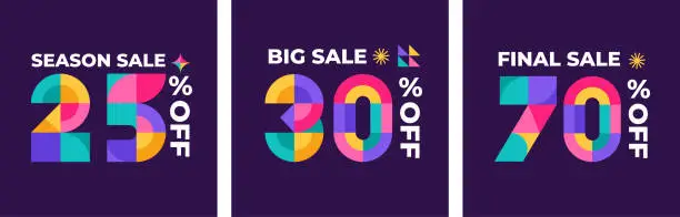 Vector illustration of Sale and Discount Banner. Geometric modern style promotion advertising. Discount offer price tag. Special offer sale