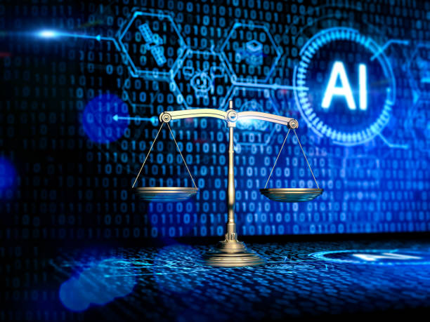 istock Cyber law or internet law concept with law scale and artificial intelligence 2107904308