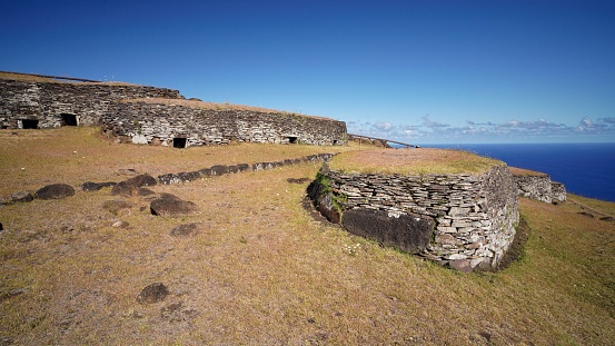 Site of Orongo on the island of Rapa Nui