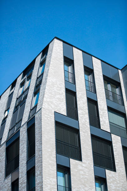 istock Modern Housing Dwelling Residential Building Facade Background 2107990155