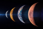 Mercury, Venus, Earth and Mars.
