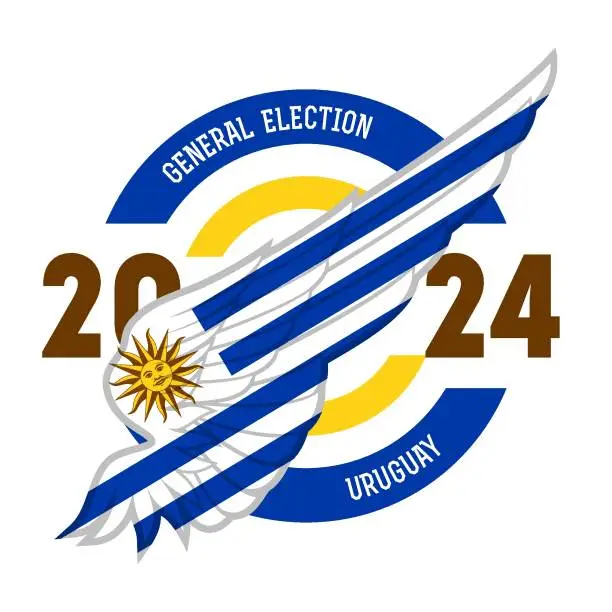 Vector illustration of General elections will be held in Uruguay on 27 October 2024. Poster.