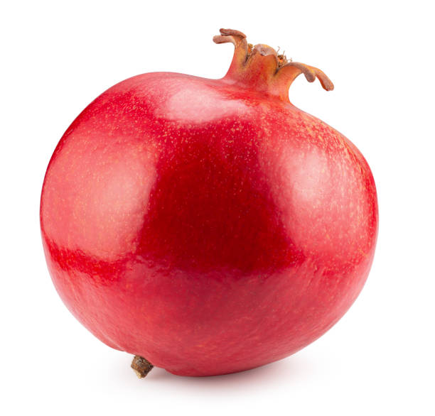 istock whole pomegranate isolated on the white background. Clipping path 2108043518