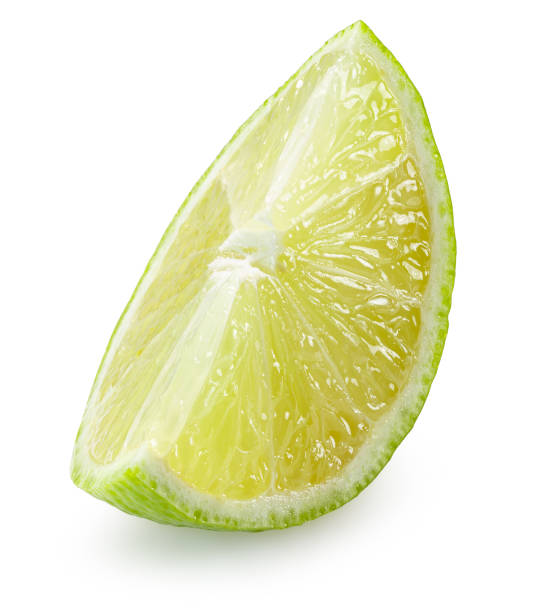istock slice of the lime on the white background with clipping path 2108051398