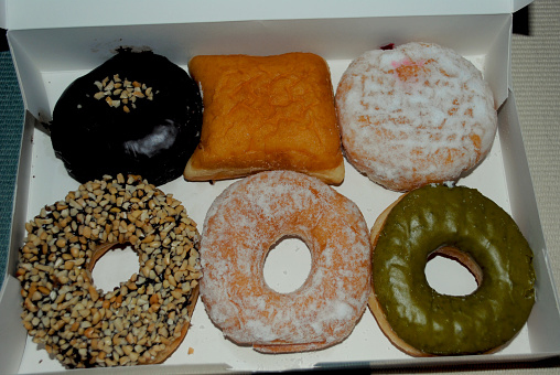 Donuts in various flavors and shapes in Indonesia.