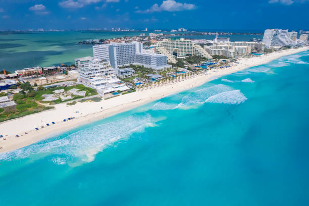 istock Aerial view of Cancun Hotel Zone, Mexico 2108173281