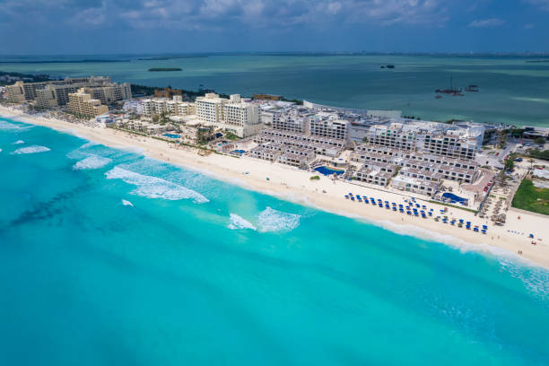 istock Aerial view of Cancun Hotel Zone, Mexico 2108173295