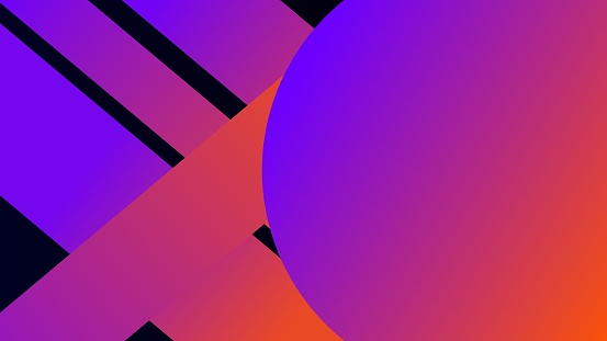 Purple orange circle gradient with diagonals geometric abstract background