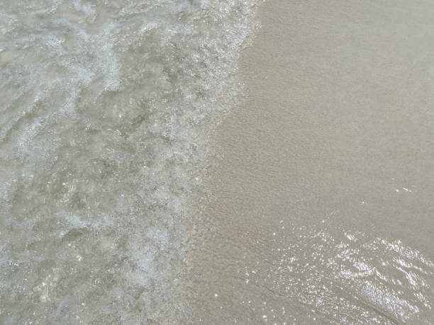 istock Beautiful calm blue sea and ripple on white sand at the beach 2108258421