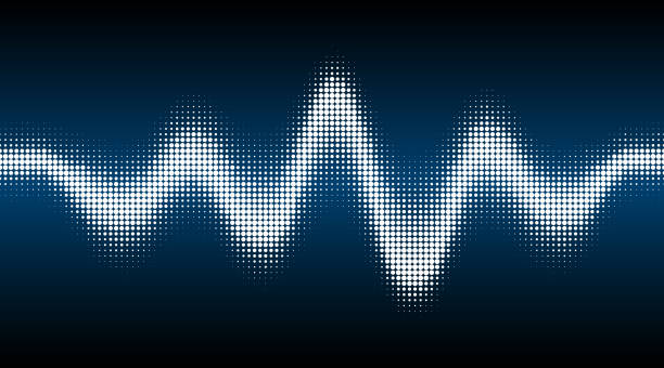Abstract halftone sound wave Abstract halftone sound wave vector illustration. sound wave stock illustrations