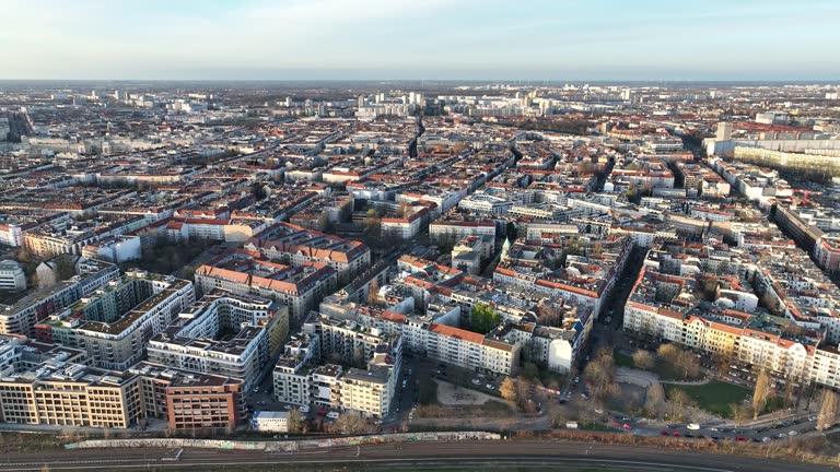 Vast Urban Expanse: Berlin's City Grid at Dusk