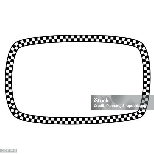 Checkered Rectangle Vintage Frame Check Pattern Checkered Vector ...
