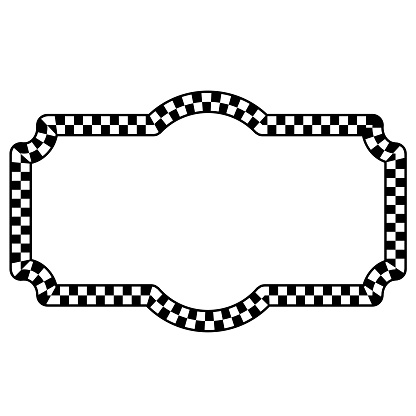 Checkered Rectangle Vintage Frame Check Pattern Checkered Vector ...