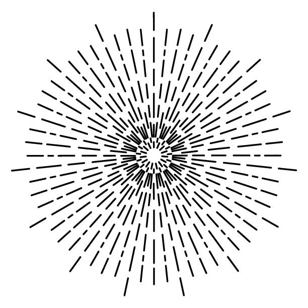 Hand drawn Sun, sunburst, starburst, light rays in line art. Bohemian symbol bursting sun rays. Magic talisman, antique style, boho, tattoo, logo. Vector illustration isolated on white background