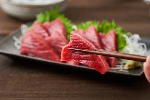 istock Japanese food : Sashimi of pacific bluefin tuna 2108561564