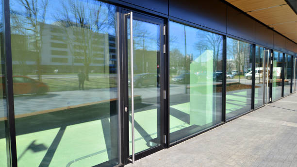 istock Panoramic windows of new commercial premises. 2108567222