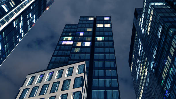 Contemporary and modern architecture, with geometric details with facades and windows