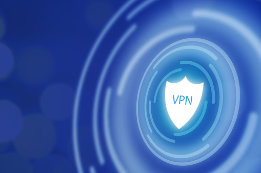 Secure VPN technology, global privacy protection, virtual security shield