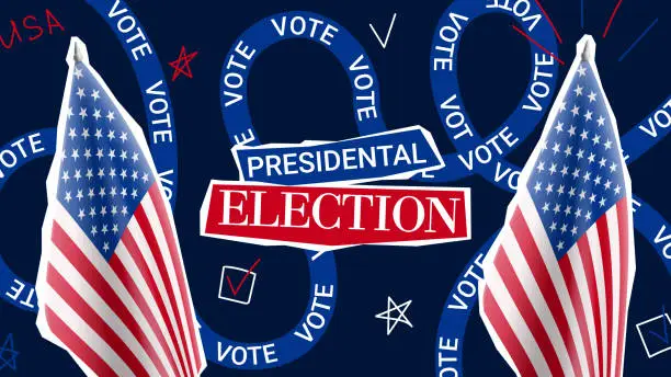 Vector illustration of Promo banner for 2024 US presidential election