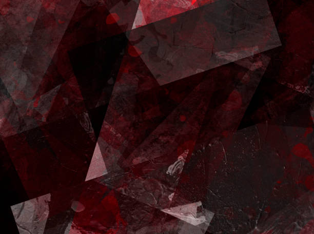 red and black background with textured transparent squares in random layers