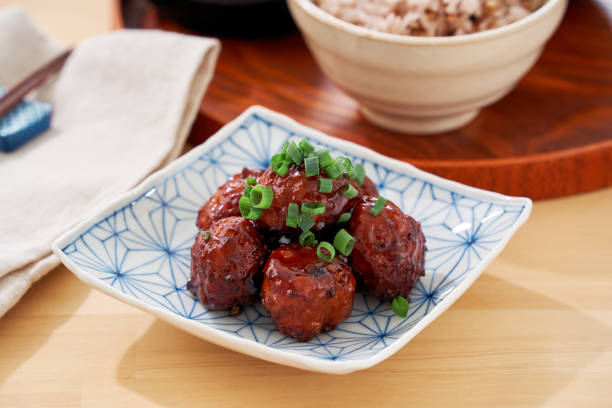 istock Japanese food : meatballs with sauce 2108639854
